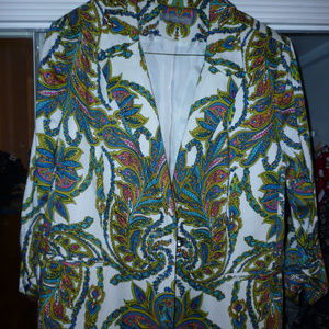 womens jacket blazer L paisley multi